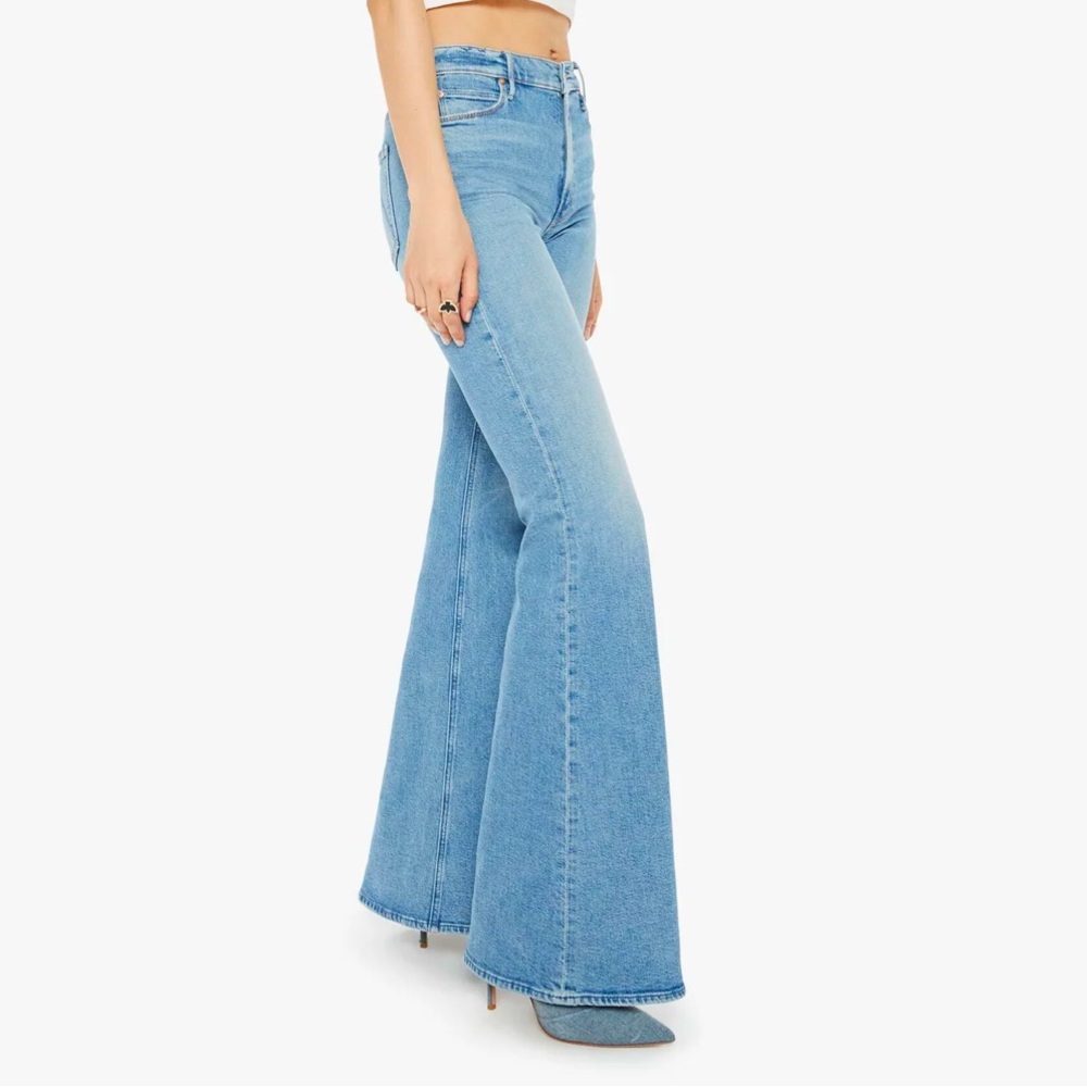 MOTHER Light Blue High-Rise Flare Jeans